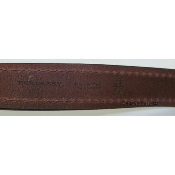 Italy New $350 BURBERRY Women\'s Brown Rustic Vintage Styl Leather Belt US28 EU70 main image 4